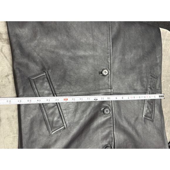 NWT Zara x Steven Meisel Black Real Leather Oversized Trench Coat Small - Picture 12 of 16